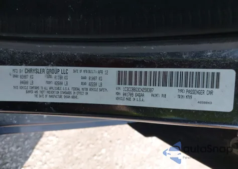 2012 Chrysler 200 Touring from USA, damaged, VIN 1C3CCBBG3CN258387